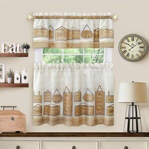 Achim Home Modern Window Curtains: 1726 Brown: 58'' x 36'' Rectangle